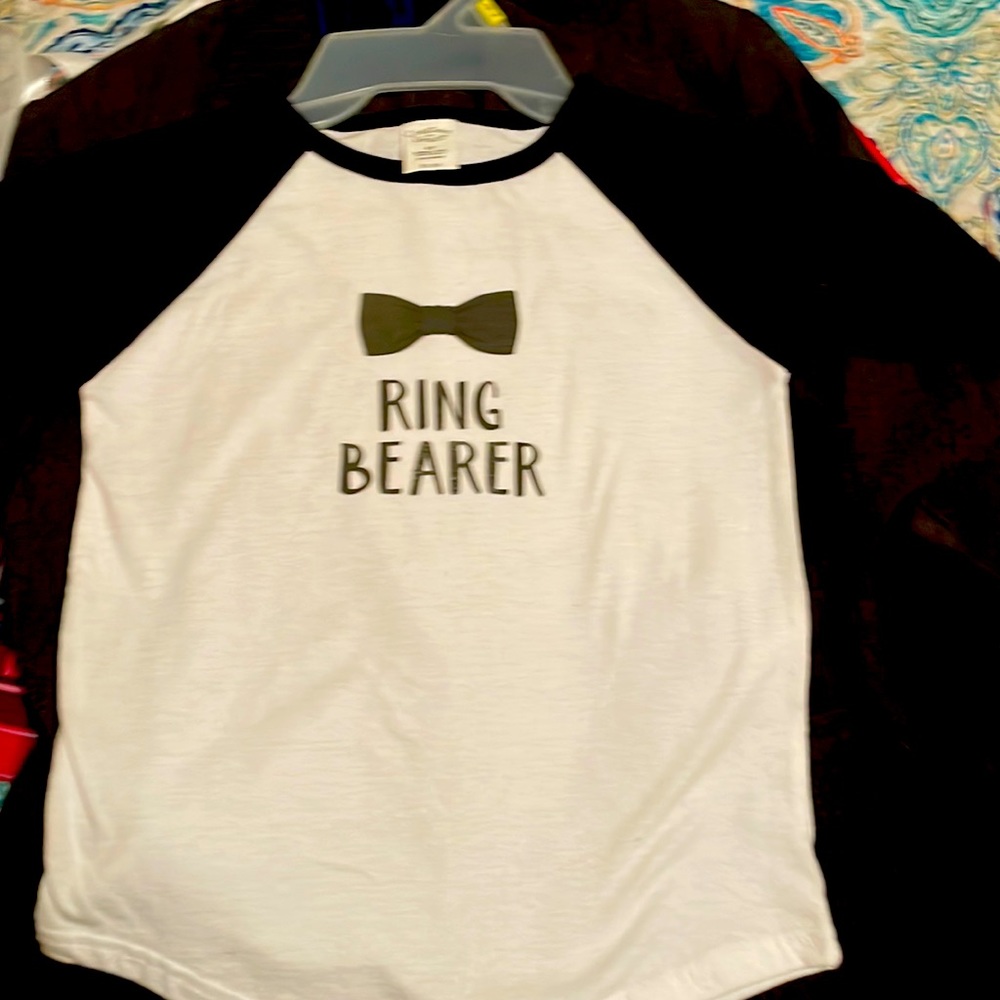 Black and white Ring Bearer shirt